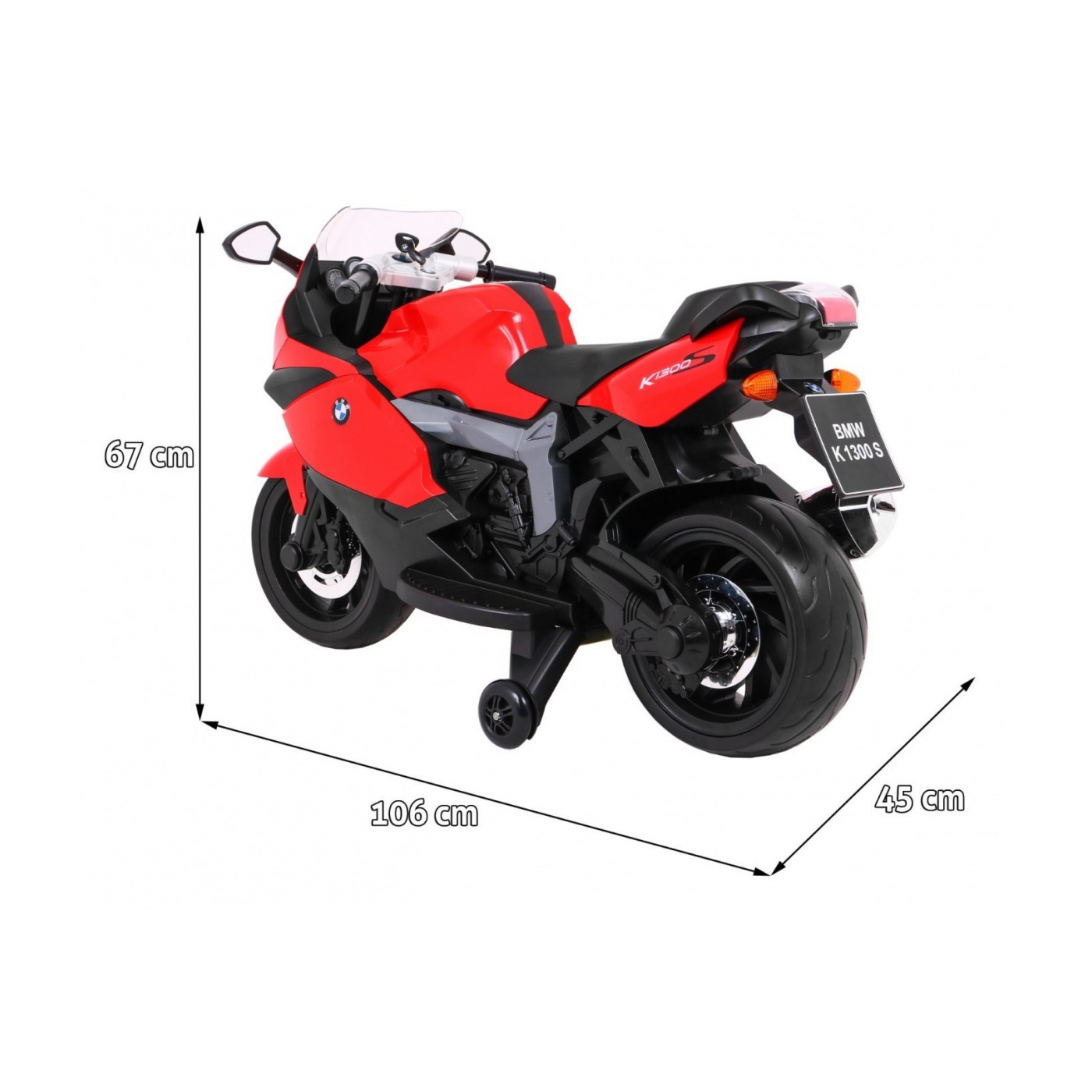 BMW K1300S Dětské Dobíjecí Kolo Červená Pomocná Kola Divoká Světla Pomalý Start