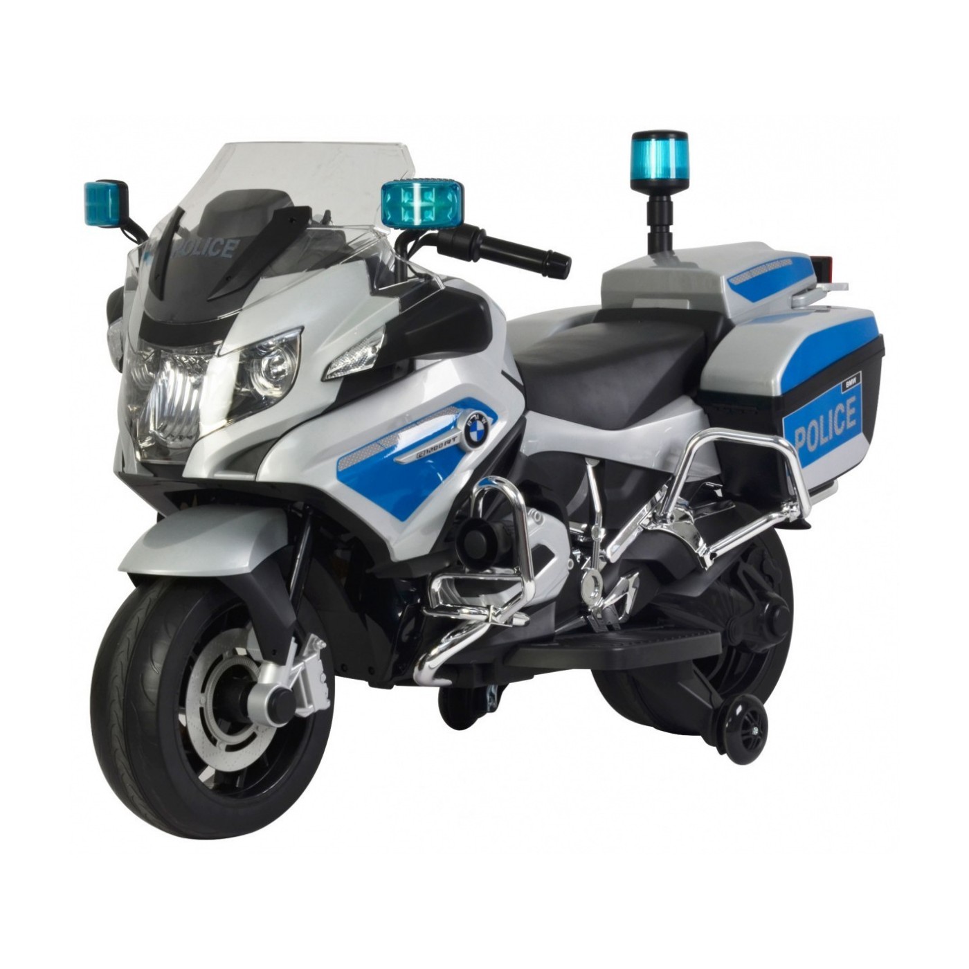 BMW R1200RT Policejní dětská přídavná kola s elektromotorem Wild LED EVA Pomalý start