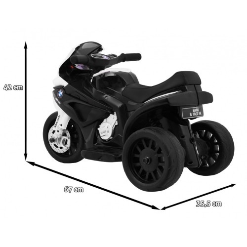 BMW S1000 RR Mini dětský bateriový motor černý + 3 kola + zvuk + LED
