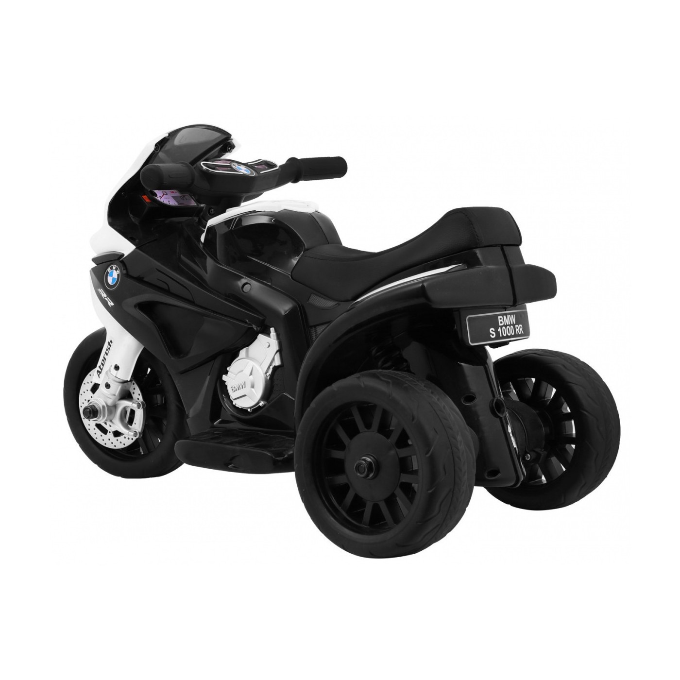 BMW S1000 RR Mini dětský bateriový motor černý + 3 kola + zvuk + LED