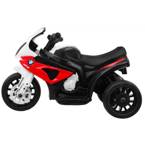 Dětský bateriový motor BMW S1000 RR Mini červený + 3 kola + zvuk + LED