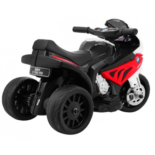 Dětský bateriový motor BMW S1000 RR Mini červený + 3 kola + zvuk + LED