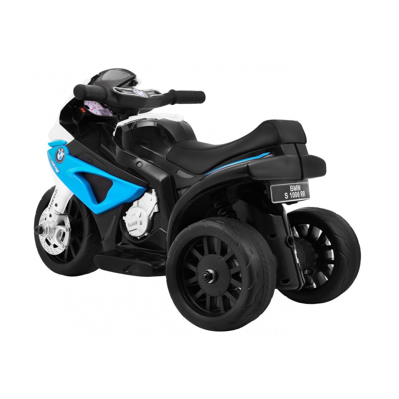BMW S1000 RR Mini dětský bateriový motor modrý + 3 kola + zvuk + LED