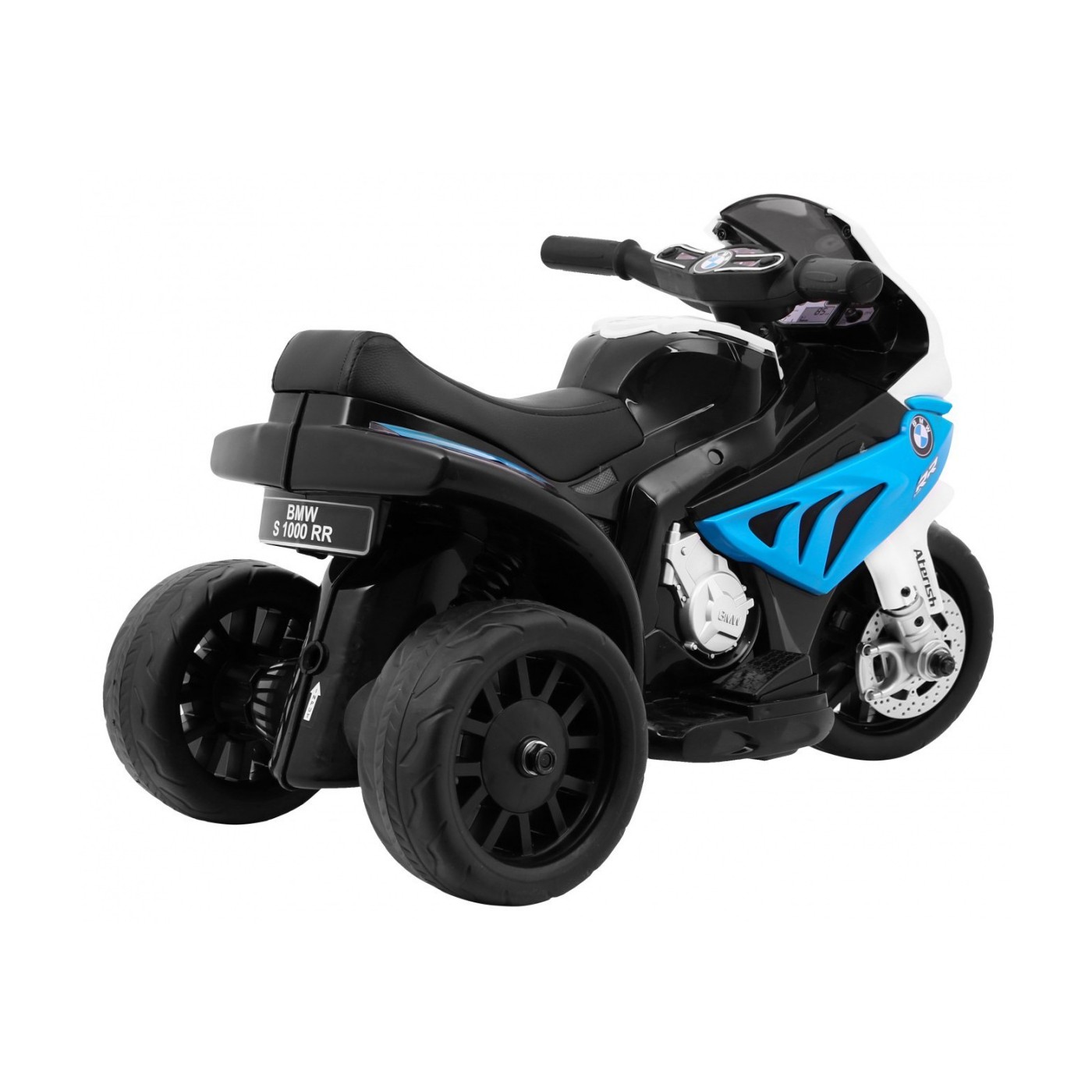 BMW S1000 RR Mini dětský bateriový motor modrý + 3 kola + zvuk + LED