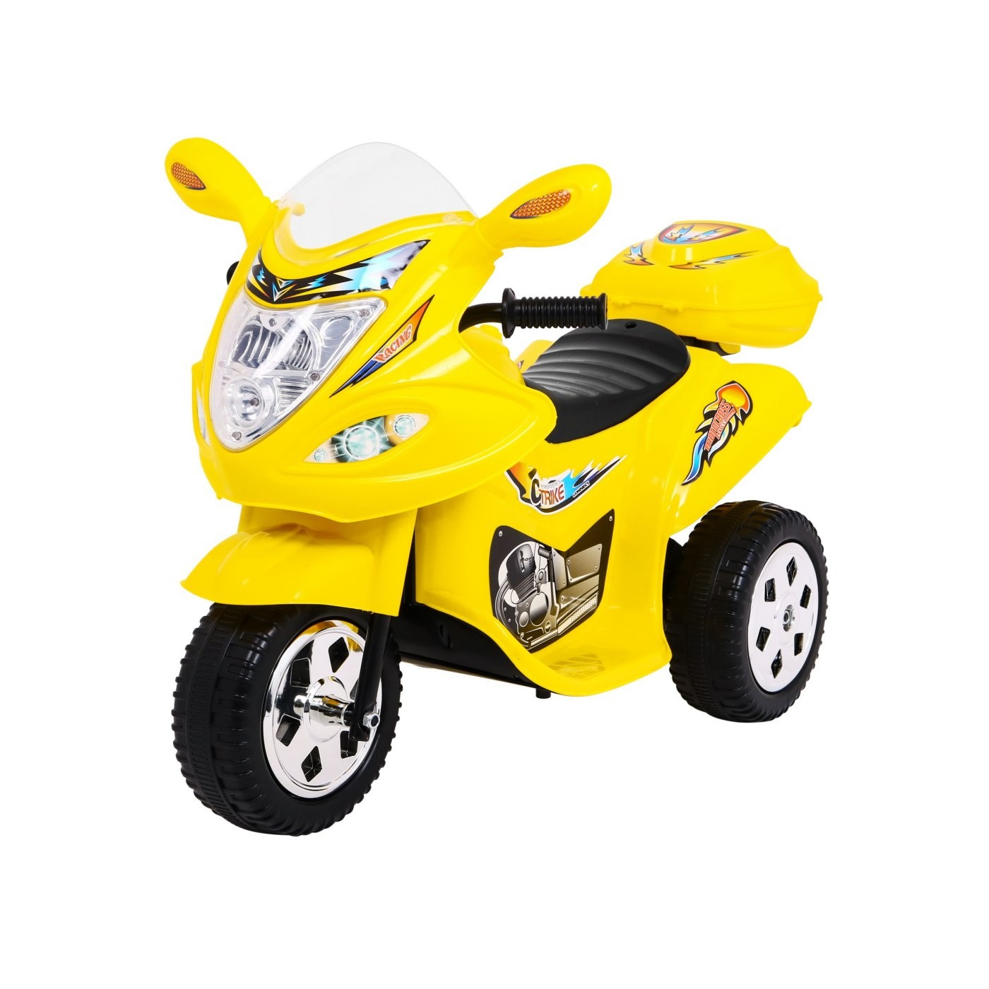 Elektrický tříkolový motocykl BJX-088 pro nejmladší žlutá + zvuky + světla