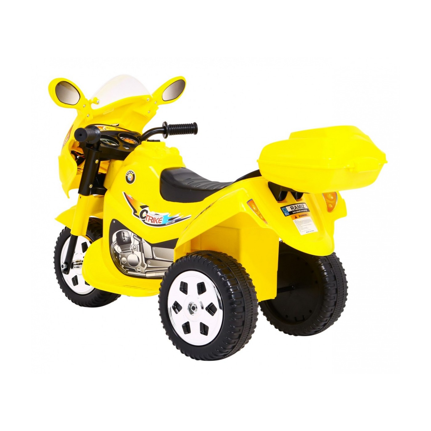 Elektrický tříkolový motocykl BJX-088 pro nejmladší žlutá + zvuky + světla