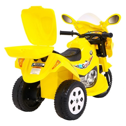 Elektrický tříkolový motocykl BJX-088 pro nejmladší žlutá + zvuky + světla