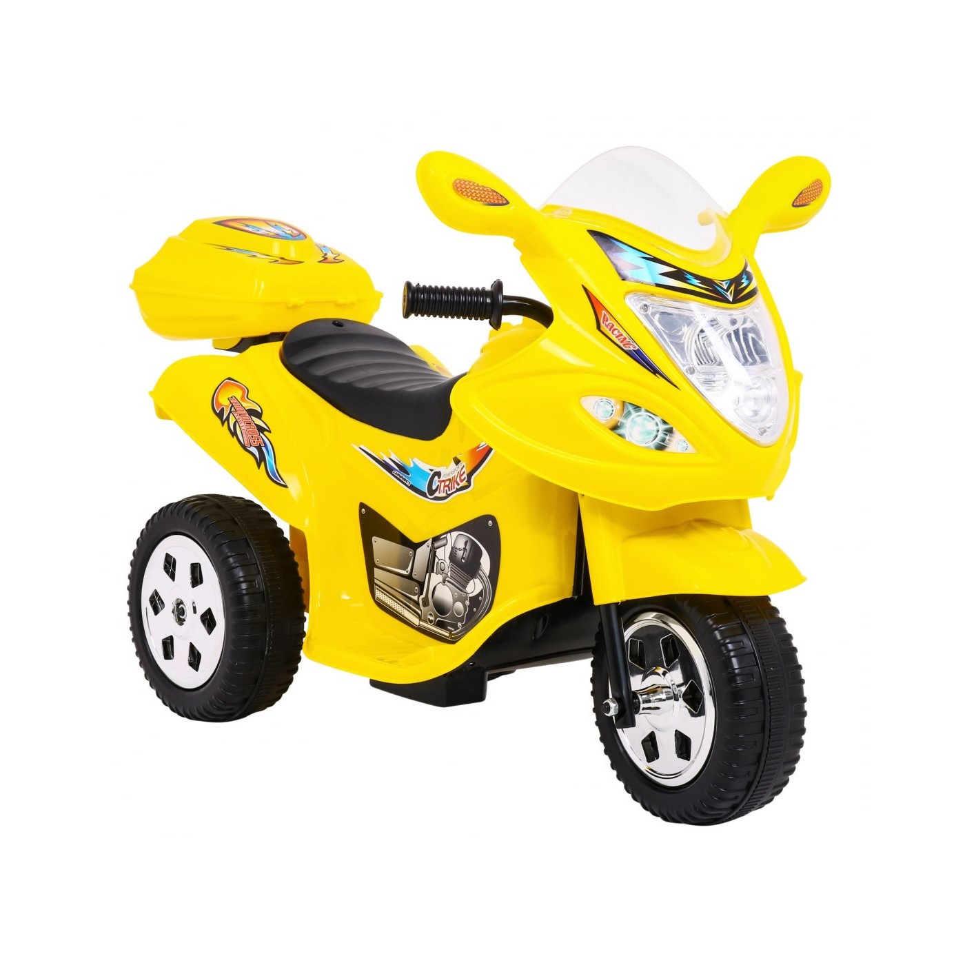 Elektrický tříkolový motocykl BJX-088 pro nejmladší žlutá + zvuky + světla
