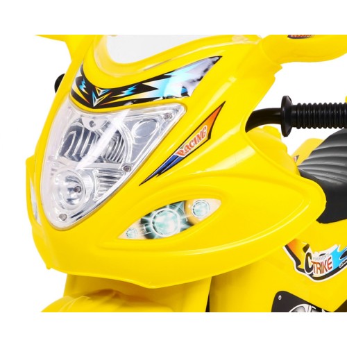 Elektrický tříkolový motocykl BJX-088 pro nejmladší žlutá + zvuky + světla