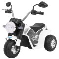 MiniBike Dětské Dobíjecí Kolo Bílý Zvuk LED Světla Eco Kůže