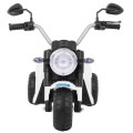 MiniBike Dětské Dobíjecí Kolo Bílý Zvuk LED Světla Eco Kůže
