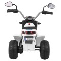 MiniBike Dětské Dobíjecí Kolo Bílý Zvuk LED Světla Eco Kůže