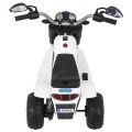 MiniBike Dětské Dobíjecí Kolo Bílý Zvuk LED Světla Eco Kůže