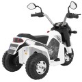 MiniBike Dětské Dobíjecí Kolo Bílý Zvuk LED Světla Eco Kůže
