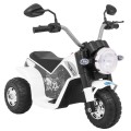 MiniBike Dětské Dobíjecí Kolo Bílý Zvuk LED Světla Eco Kůže