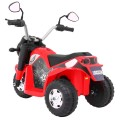 Dětské MiniBike dobíjecí kolo červené + zvuk + led světla + eko kůže