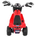 Dětské MiniBike dobíjecí kolo červené + zvuk + led světla + eko kůže