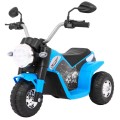 Dětské MiniBike Bateriové Motocyklové Modré + Zvuk + LED Světla + Eko kůže