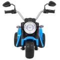 Dětské MiniBike Bateriové Motocyklové Modré + Zvuk + LED Světla + Eko kůže