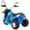 Dětské MiniBike Bateriové Motocyklové Modré + Zvuk + LED Světla + Eko kůže