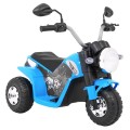 Dětské MiniBike Bateriové Motocyklové Modré + Zvuk + LED Světla + Eko kůže