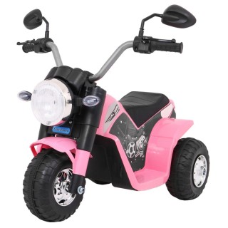 Dětské MiniBike Dobíjecí kolo Růžové Zvuk led světla Eco kůže