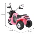 Dětské MiniBike Dobíjecí kolo Růžové Zvuk led světla Eco kůže