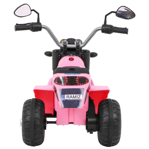 Dětské MiniBike Dobíjecí kolo Růžové Zvuk led světla Eco kůže