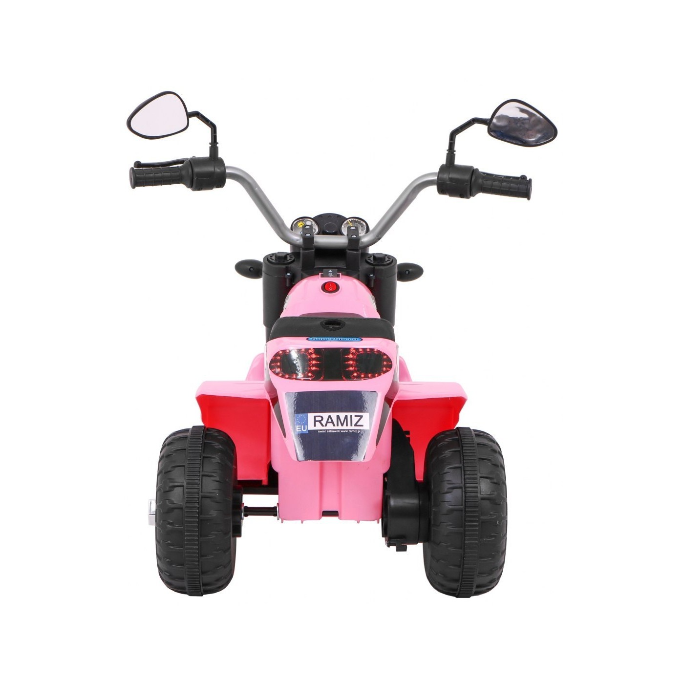 Dětské MiniBike Dobíjecí kolo Růžové Zvuk led světla Eco kůže
