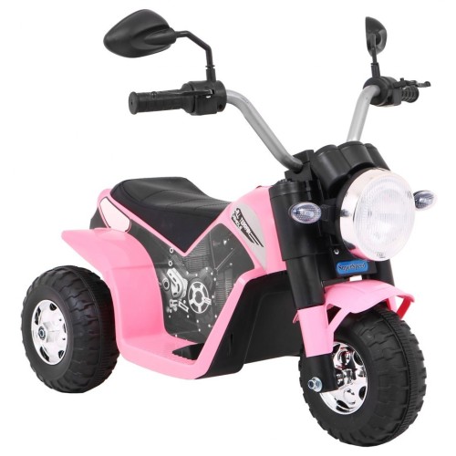 Dětské MiniBike Dobíjecí kolo Růžové Zvuk led světla Eco kůže