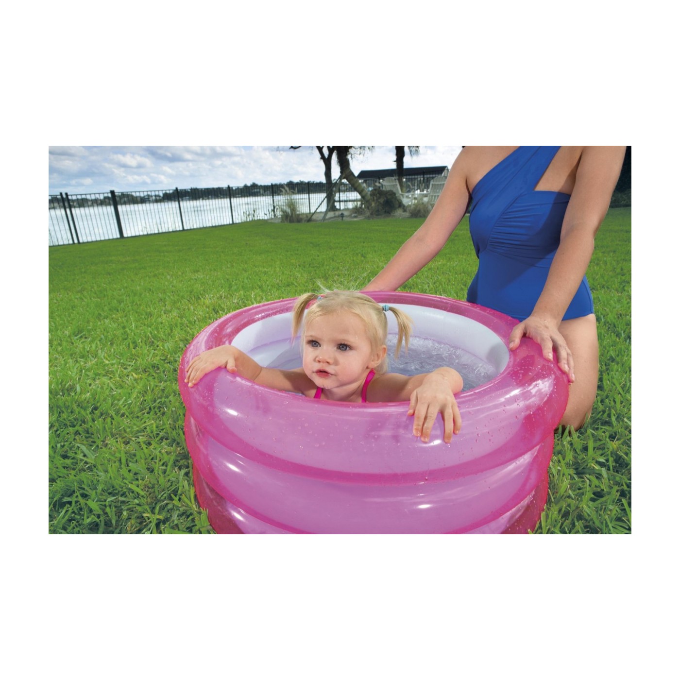 Dětský nafukovací bazén růžový 70x30cm BESTWAY + opravná lišta