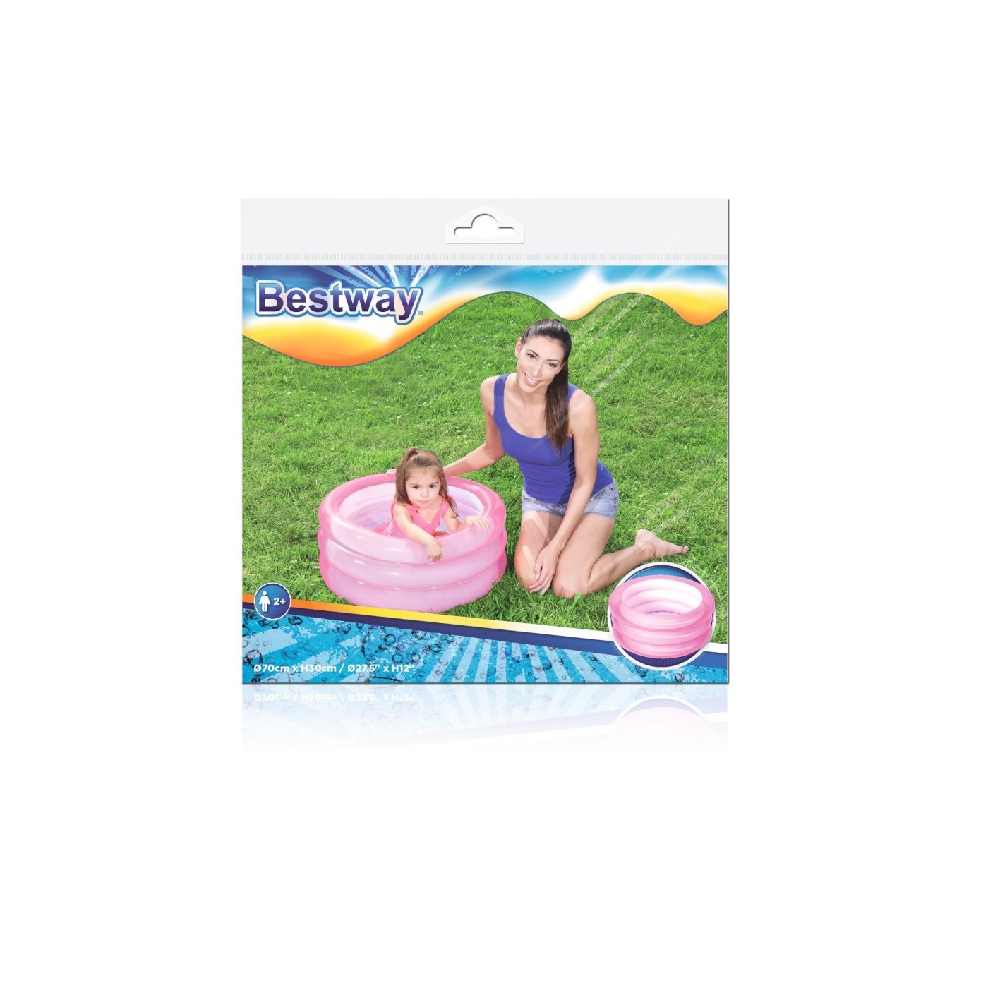 Dětský nafukovací bazén růžový 70x30cm BESTWAY + opravná lišta