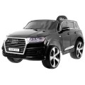 Dětský zvedák baterií Audi Q7 černý + dálkové ovládání + pomalý start + EVA + eko kůže + MP3 LED