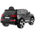 Dětský zvedák baterií Audi Q7 černý + dálkové ovládání + pomalý start + EVA + eko kůže + MP3 LED