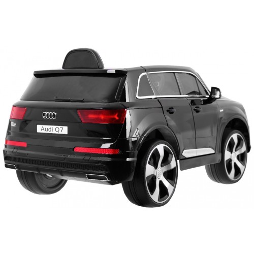 Dětský zvedák baterií Audi Q7 černý + dálkové ovládání + pomalý start + EVA + eko kůže + MP3 LED