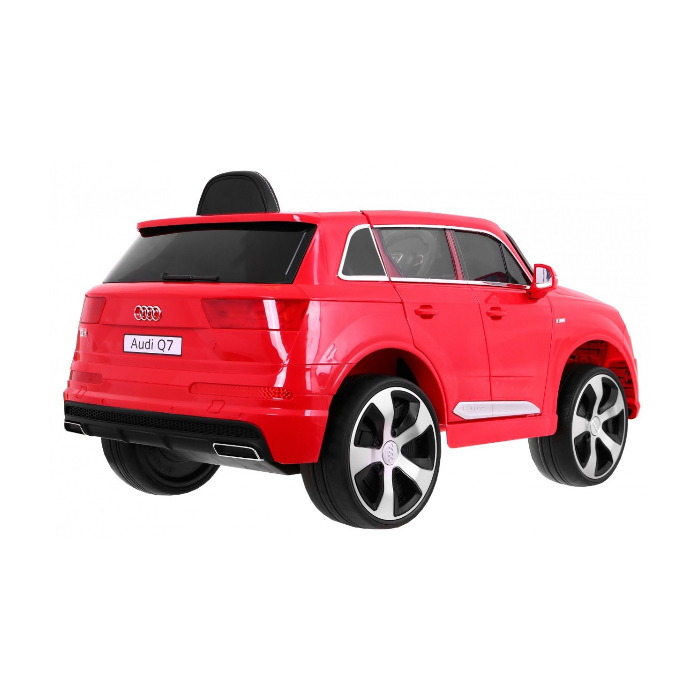 Audi Q7 dětský bateriový výtah červený dálkový pomalý start EVA Eco kůže MP3 LED