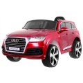 Výtah na baterie pro děti Audi Q7 červený lak + dálkové ovládání + pomalý start + EVA + MP3 LED
