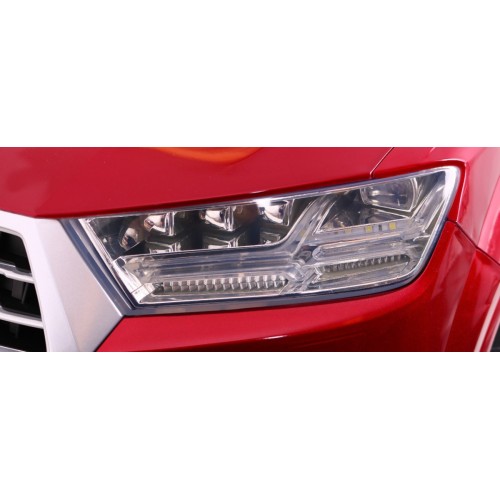 Výtah na baterie pro děti Audi Q7 červený lak + dálkové ovládání + pomalý start + EVA + MP3 LED