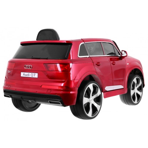 Výtah na baterie pro děti Audi Q7 červený lak + dálkové ovládání + pomalý start + EVA + MP3 LED