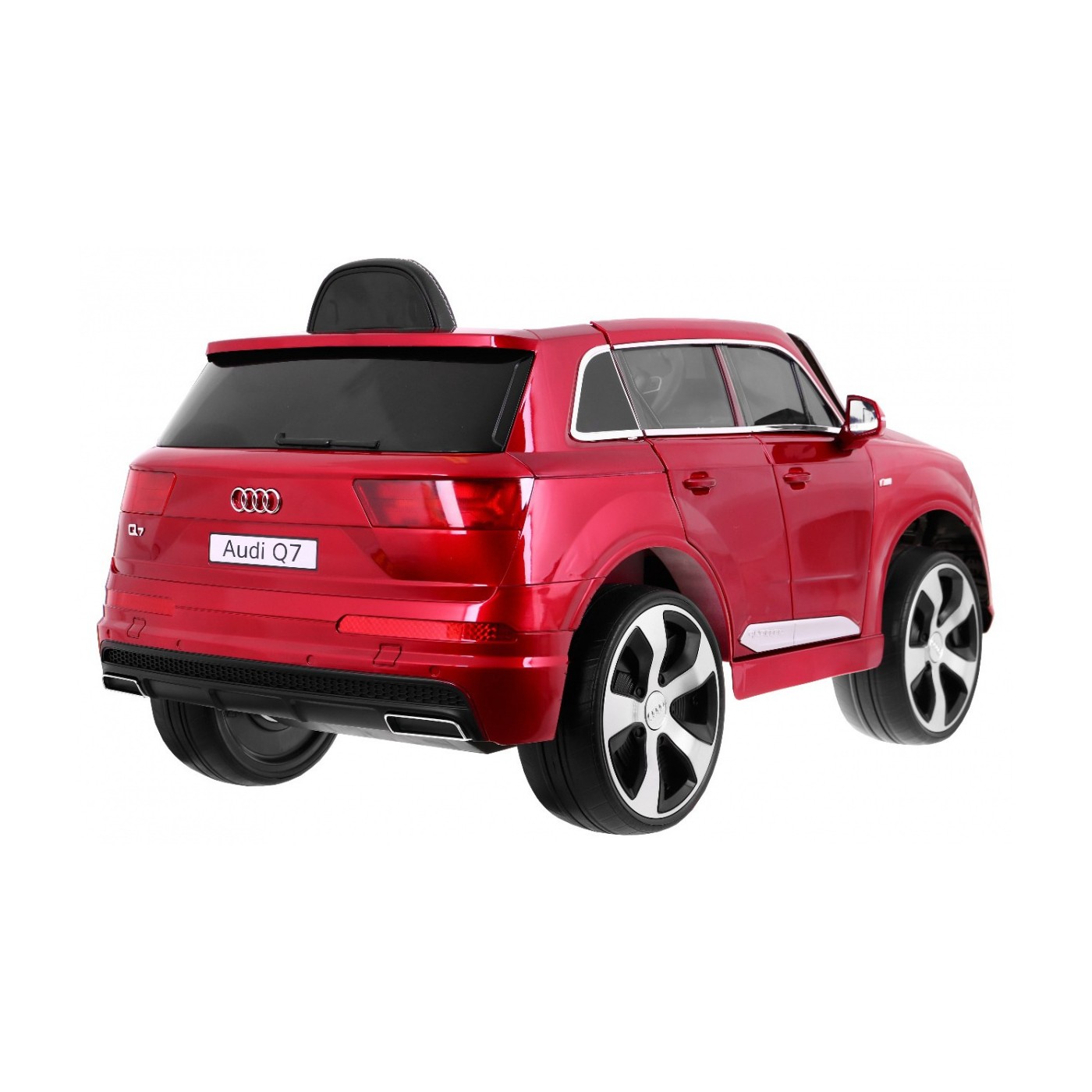 Výtah na baterie pro děti Audi Q7 červený lak + dálkové ovládání + pomalý start + EVA + MP3 LED