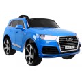 Výtah na baterie Audi Q7 pro děti lak modrý + dálkové ovládání + pomalý start + EVA + MP3 LED