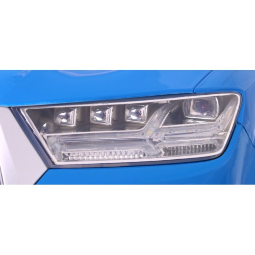 Výtah na baterie Audi Q7 pro děti lak modrý + dálkové ovládání + pomalý start + EVA + MP3 LED