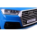 Výtah na baterie Audi Q7 pro děti lak modrý + dálkové ovládání + pomalý start + EVA + MP3 LED