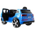 Výtah na baterie Audi Q7 pro děti lak modrý + dálkové ovládání + pomalý start + EVA + MP3 LED