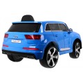 Výtah na baterie Audi Q7 pro děti lak modrý + dálkové ovládání + pomalý start + EVA + MP3 LED
