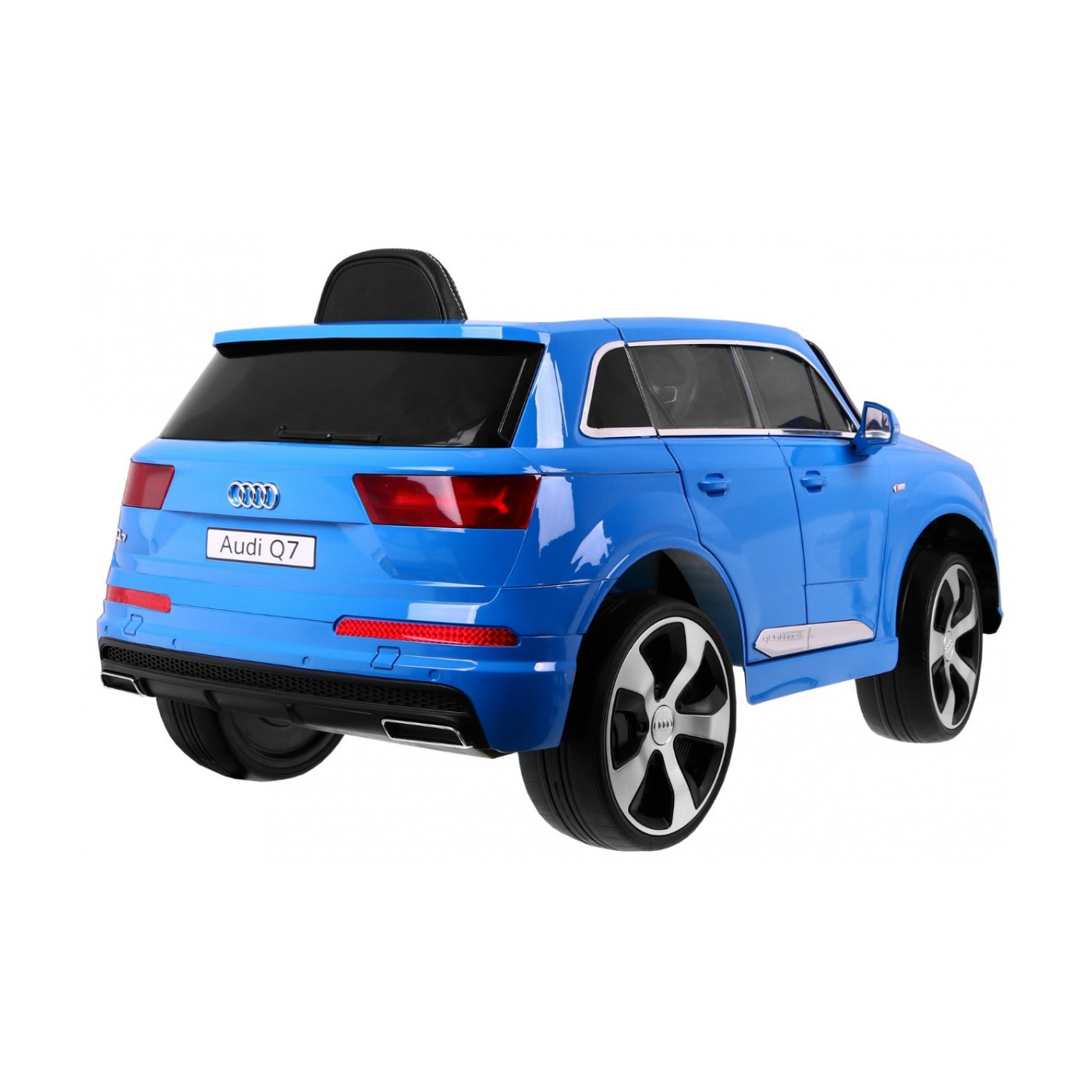Výtah na baterie Audi Q7 pro děti lak modrý + dálkové ovládání + pomalý start + EVA + MP3 LED