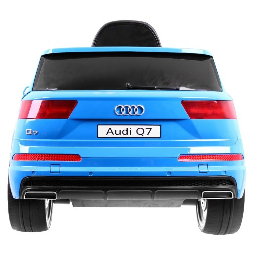 Výtah na baterie Audi Q7 pro děti lak modrý + dálkové ovládání + pomalý start + EVA + MP3 LED