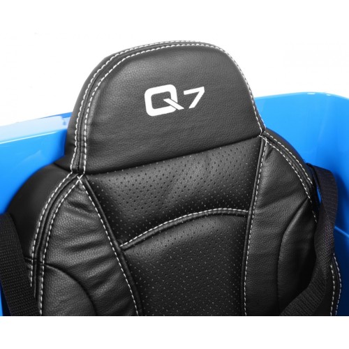 Výtah na baterie Audi Q7 pro děti lak modrý + dálkové ovládání + pomalý start + EVA + MP3 LED