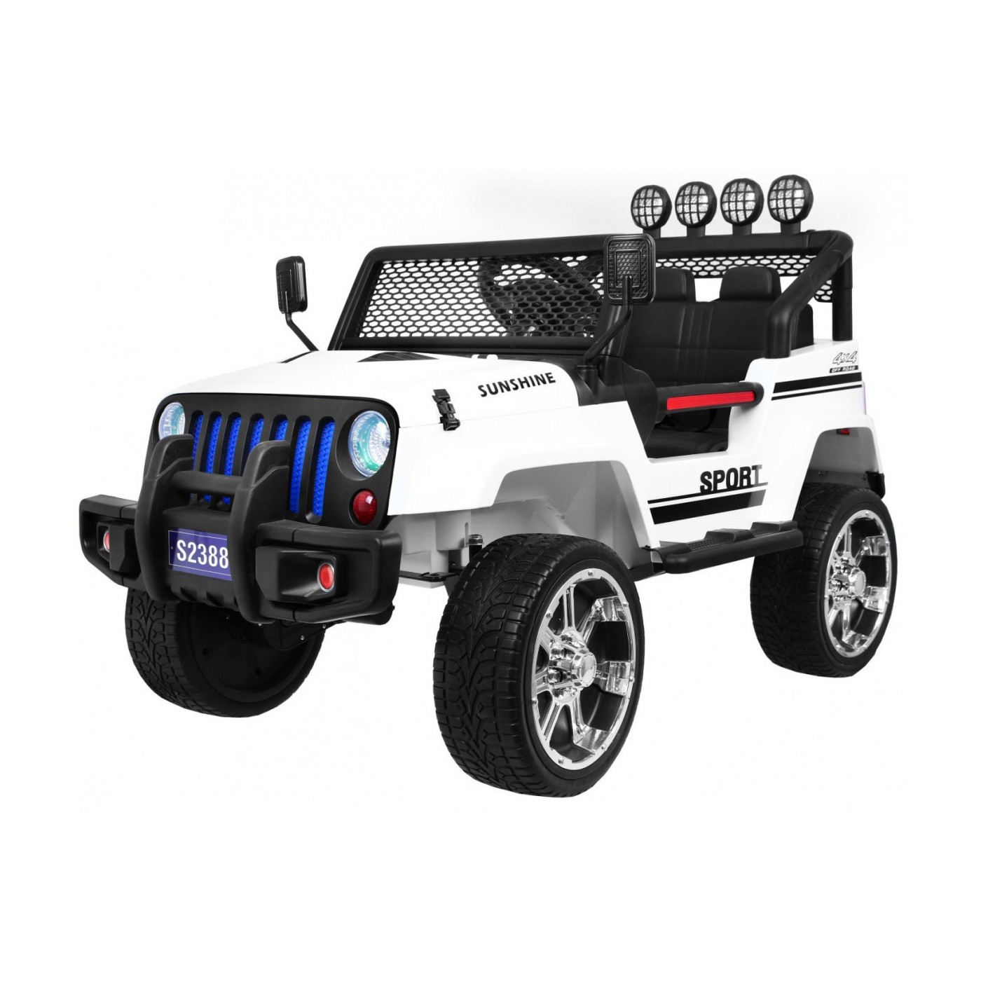 Off-Road Raptor Drifter Bílý Dálkový Disk 4x4 Schránka Pomalý Start MP3 LED