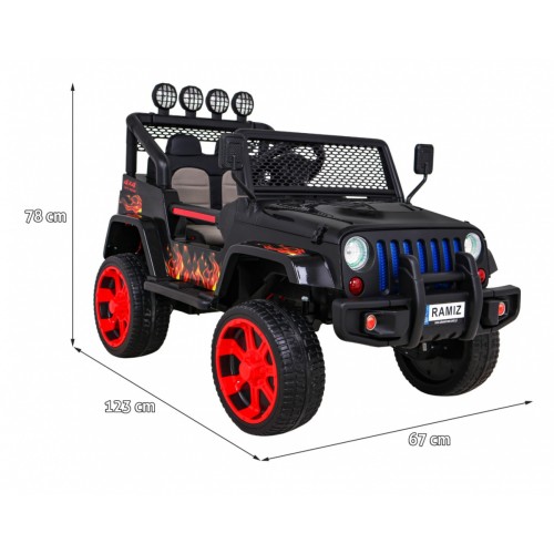 Off-Road Raptor Drifter Flames + Remote + Drive 4x4 + Clipboard + Slow Start + MP3 LED